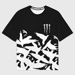Женская футболка оверсайз Monster energy crow