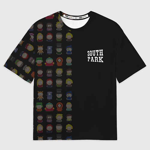 Женская футболка оверсайз Персонажи Южный парк и лого / 3D-принт – фото 1