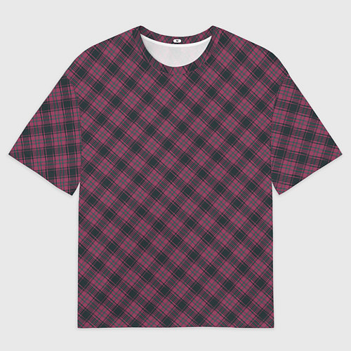 Женская футболка оверсайз Tartan / 3D-принт – фото 1