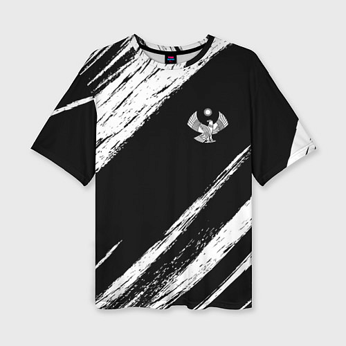 Женская футболка оверсайз Дагестан - брызги / 3D-принт – фото 1