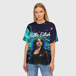 Футболка оверсайз женская Певица Билли Айлиш, цвет: 3D-принт — фото 2