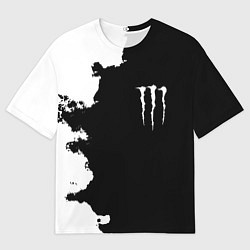 Женская футболка оверсайз Monster energy краски белые
