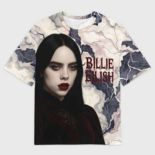 Женская футболка оверсайз Билли Айлиш в стиле готики / 3D-принт – фото 1