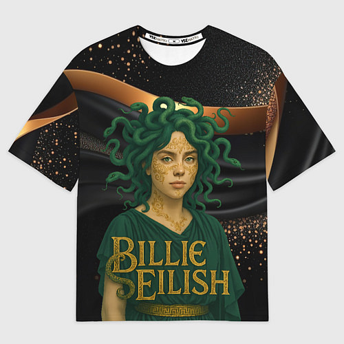 Женская футболка оверсайз Билли Айлиш в образе Гаргоны / 3D-принт – фото 1