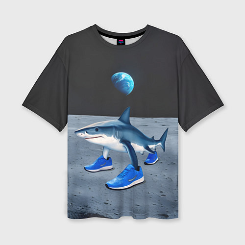 Женская футболка оверсайз Акула мем, тралалеро тралала / 3D-принт – фото 1
