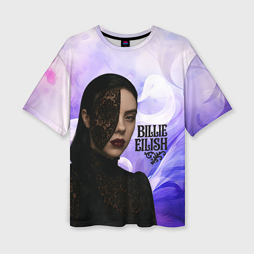 Женская футболка оверсайз Готический стиль Билли Айлиш / 3D-принт – фото 1