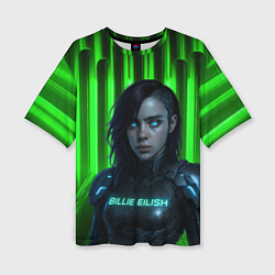 Футболка оверсайз женская Билли Айлиш космический костюм, цвет: 3D-принт