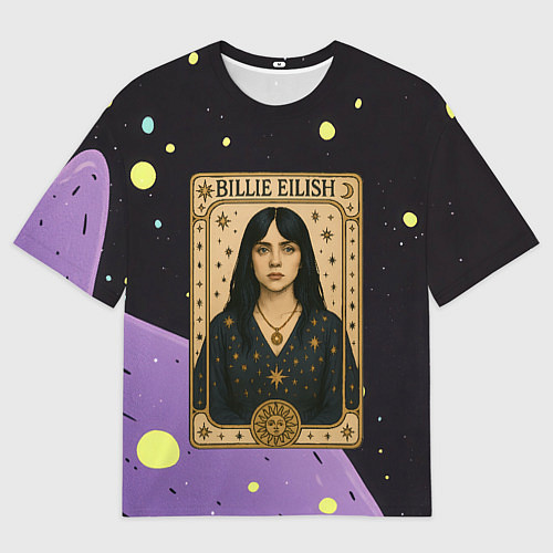 Женская футболка оверсайз Билли Айлиш в стиле Таро / 3D-принт – фото 1
