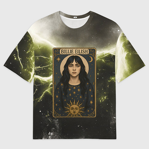 Женская футболка оверсайз Карта с Билли Айлиш / 3D-принт – фото 1