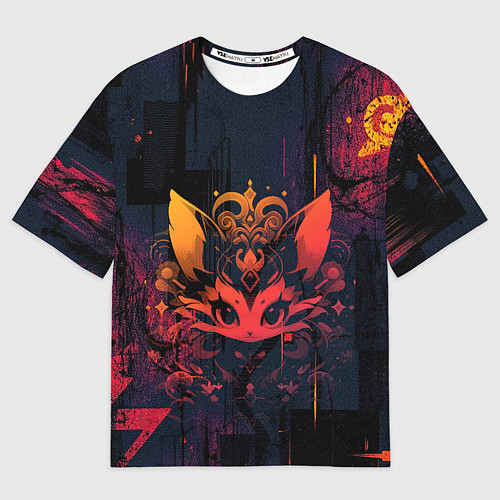 Женская футболка оверсайз Магический лисёнок / 3D-принт – фото 1