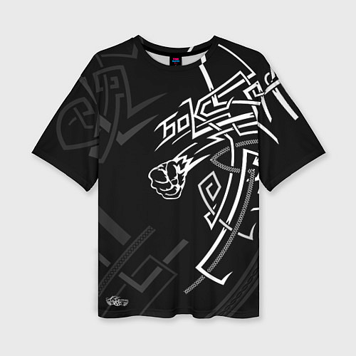 Женская футболка оверсайз Бокс - узор победы / 3D-принт – фото 1