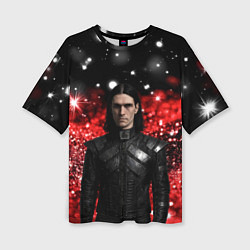 Футболка оверсайз женская Bones в кожаной куртке, цвет: 3D-принт