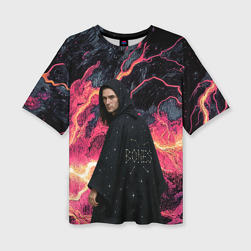 Женская футболка оверсайз Bones в мантии со звездами / 3D-принт – фото 1