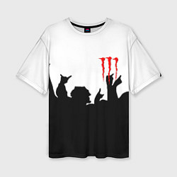 Женская футболка оверсайз Monster energy rock black