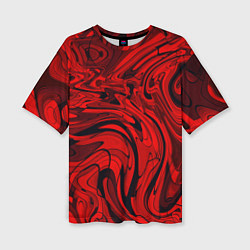 Женская футболка оверсайз Красный смешение пластика