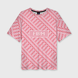 Футболка оверсайз женская Плавающий эффект - Фирм розовый, цвет: 3D-принт