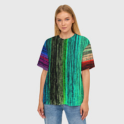 Футболка оверсайз женская Цветовая палитра, цвет: 3D-принт — фото 2