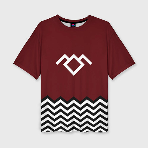 Женская футболка оверсайз Твин Пикс - лого / 3D-принт – фото 1