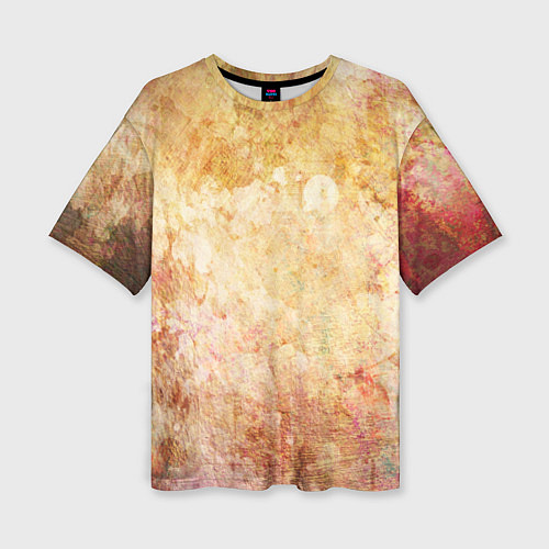 Женская футболка оверсайз Абстракция - drops corroded by bleach on an orange / 3D-принт – фото 1