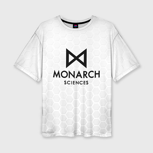 Женская футболка оверсайз Монарх - белые соты / 3D-принт – фото 1