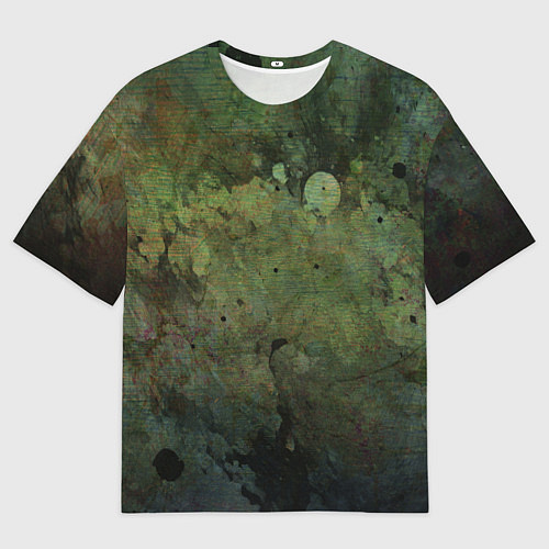 Женская футболка оверсайз Абстракция - green stained board / 3D-принт – фото 1