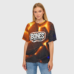 Футболка оверсайз женская Bones лого в уличном стиле, цвет: 3D-принт — фото 2