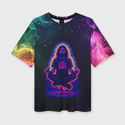 Футболка оверсайз женская Bones медитация в космосе, цвет: 3D-принт