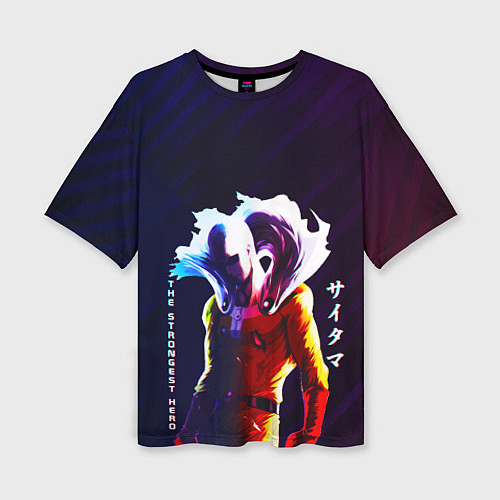 Женская футболка оверсайз Anime OPM Saitama The Strongest Hero / 3D-принт – фото 1