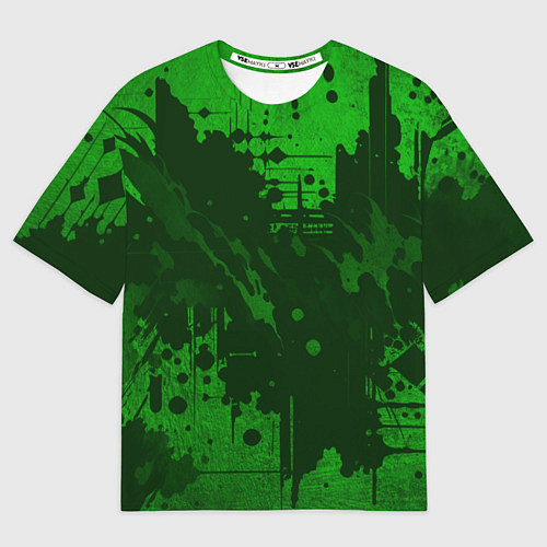 Женская футболка оверсайз Абстракция - dark green spot / 3D-принт – фото 1