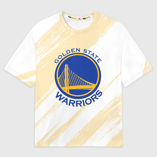 Женская футболка оверсайз Голден Стэйт Уорриорз - пастельные тона / 3D-принт – фото 1
