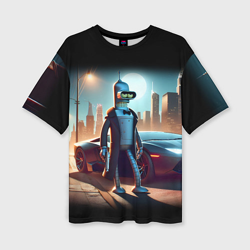 Женская футболка оверсайз Бендер с пистолетом - Нью-Йоркская мафия / 3D-принт – фото 1