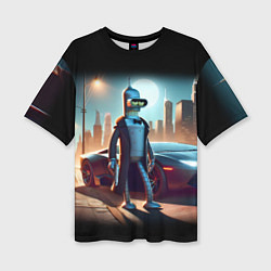 Женская футболка оверсайз Бендер с пистолетом - Нью-Йоркская мафия