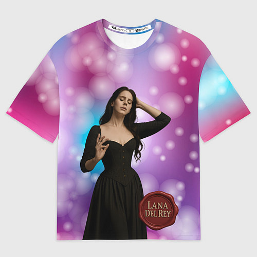 Женская футболка оверсайз Lana Del Rey закрыла глаза / 3D-принт – фото 1
