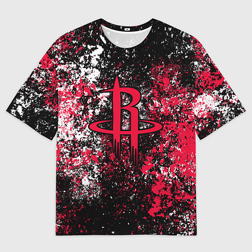 Женская футболка оверсайз Хьюстон Рокетс - цветовой хаос / 3D-принт – фото 1