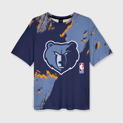 Женская футболка оверсайз Мемфис Гриззлис - логотип команды / 3D-принт – фото 1
