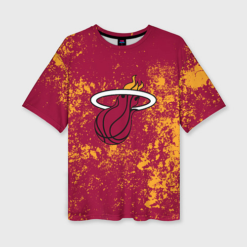 Женская футболка оверсайз Майами Хит - брызги красок / 3D-принт – фото 1