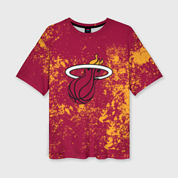 Футболка оверсайз женская Майами Хит - брызги красок, цвет: 3D-принт