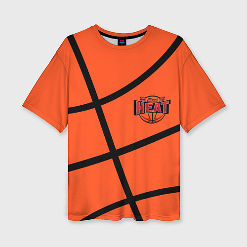 Женская футболка оверсайз Майами Хит - баскетболная разметка / 3D-принт – фото 1