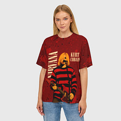 Футболка оверсайз женская Нирвана, гранж из 90-х, цвет: 3D-принт — фото 2