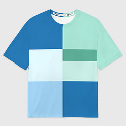 Футболка оверсайз женская Мятное небо колор-блок, цвет: 3D-принт