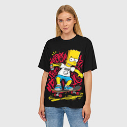 Футболка оверсайз женская Барт плохой парень - Nirvana, цвет: 3D-принт — фото 2