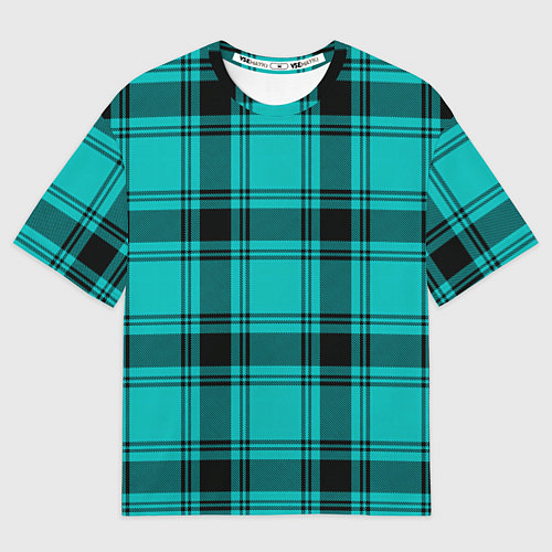 Женская футболка оверсайз Checkered blue / 3D-принт – фото 1