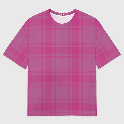Женская футболка оверсайз Checkered pink / 3D-принт – фото 1