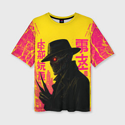 Женская футболка оверсайз Фредди Крюгер - киберпанк