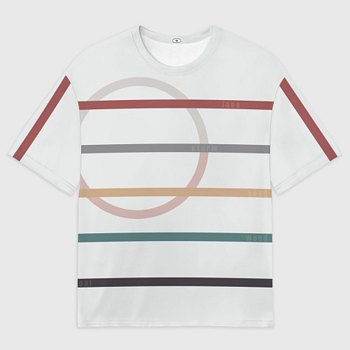 Женская футболка оверсайз Stripes and circle / 3D-принт – фото 1