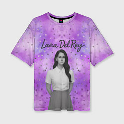Женская футболка оверсайз Lana Del Rey в черно-белом