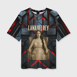 Женская футболка оверсайз Lana Del Rey в греческом стиле на троне