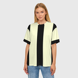 Футболка оверсайз женская Color black beige line, цвет: 3D-принт — фото 2