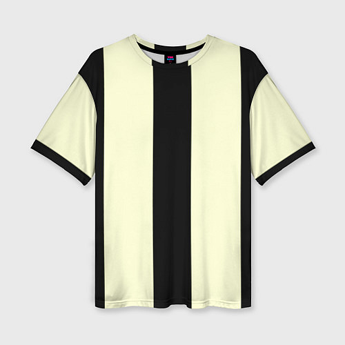 Женская футболка оверсайз Color black beige line / 3D-принт – фото 1