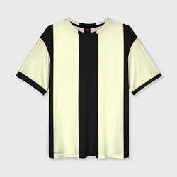 Женская футболка оверсайз Color black beige line
